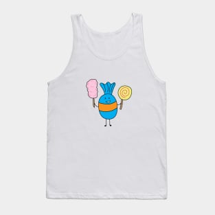 cute candy holding lollipop and cutton candy Tank Top